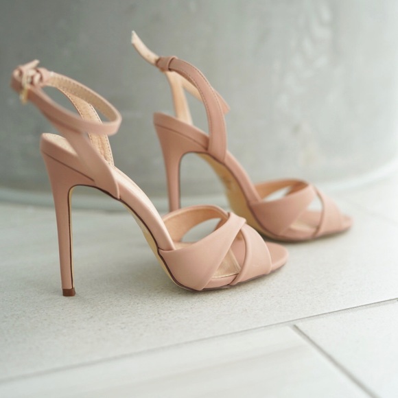 Blush Ankle Strap High Heels - Picture 4 of 5